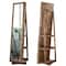 Classic Brown Rotatable 2-in-1 Lockable Jewelry Cabinet